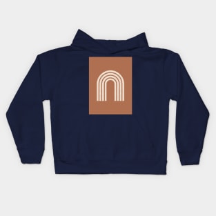 Woodblock Arch - Terracotta Kids Hoodie